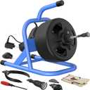 POPULO 50FT×5/16" Drain Cleaner Machine, Electric Drain Auger Drain Snake 50 Ft, For 1"-3" Pipe. With 4 Cutters, Air Foot Pedal And Specialized Gloves, Suitable For Indoor Use.