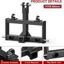 YITAMOTOR 3 Point Quick Hitch with 2" Receiver for Category 1, 3 Pt Tractor Trailer Hitch Attachments Drawbar Adapter with 2 Hay Spear Holes for CAT1 Tractors