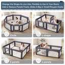 Large Baby Playpen for Babies and Toddlers 79x71 Inch, Adjustable Foldable Indoor & Outdoor Play Pen for Toddlers Twins Baby Fence Play Yards with Breathable Mesh Anti-Fall Playpen,Dark Grey