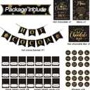 49 Pcs Hot Chocolate Bar Decoration Kit Hot Chocolate Bar Table Signs, Folding Labels, Large Black Gold Coffee Cup Tags Stickers,Cocoa Banner, Party Supplies for Christmas, New Year, Chocolate Party