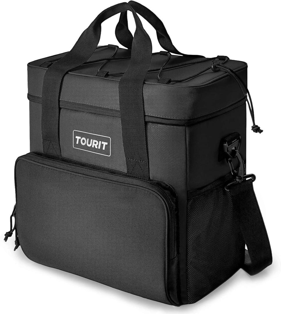 TOURIT Small Soft Cooler Bag Insulated, 24/35/46-Can Lunch Cooler Bag, Ice Chest, 14.6/24/32L Leakproof & Portable Coolers for Picnic, Beach, Camping, Work, Travel, Trip (Black)