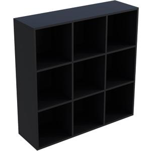 OSCHF 9-Cube Storage Shelf Bookcase - Wooden 3-Tier Free Standing Open Bookshelf for Home and Office, Organizer Cabinet in Black
