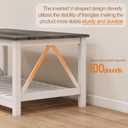 Farmhouse Coffee Table, White Oak Coffee Table for Living Room, 2-Tier Rectangular Wooden Centre Cocktail Table with Slats Shelf Storage and V-Shaped Frame Modern Coffee Oak Grey, 21.6Dx39.4"Wx17.8"H