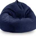 4FT Memory Foam Bean Bag Chairs for Adults Women Men Teen Sofa Comfoy Chair Large Beans Bags Sofa Navy Blue 4FT