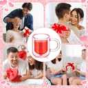 LemonRoad 2 Pcs Valentine Heart Glass Pink Double Walled Mugs Insulated Galentine Coffee Mugs with Handle Glass Cups for Coffee Milk Valentine's Day Gift Mother's Day Gifts 8.5 Oz/ 250 ml