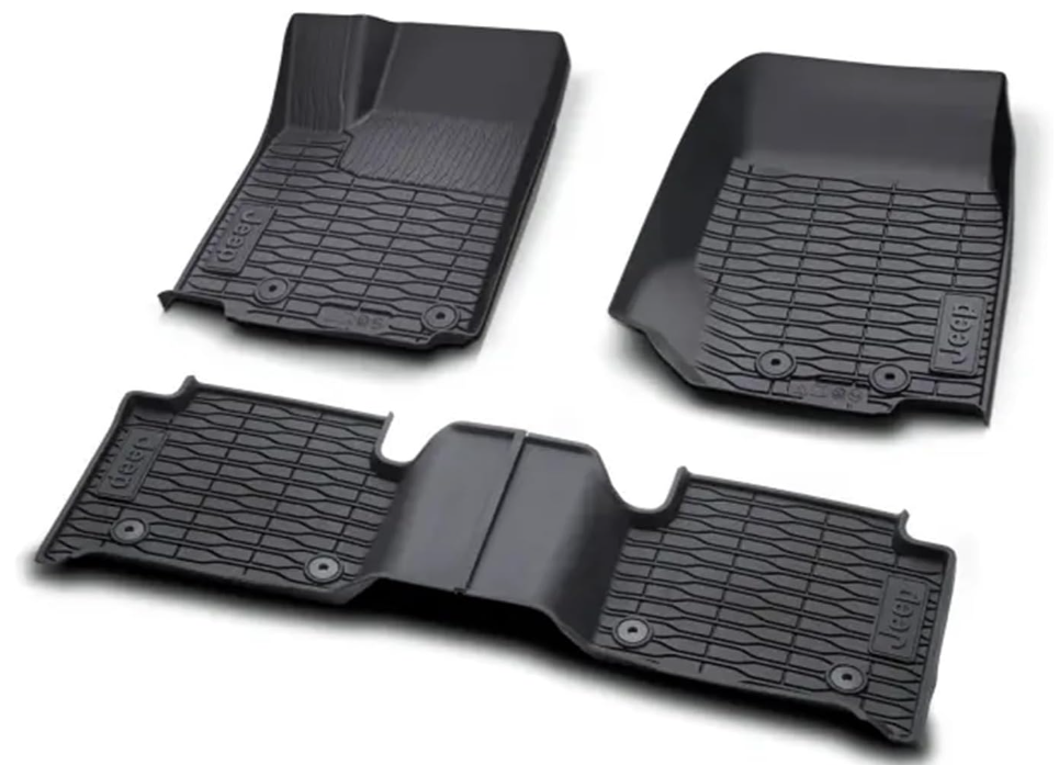 3W Floor Mats & Cargo Liner Fit for Jeep Grand Cherokee L 2021-2025 All Weather TPE Custom Fit Floor Liner for 1-3 Rows and Trunk (ONLY for 6-Passenger Without Center Console) Full Set Car Mats Black