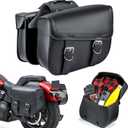 Nomad Universal Motorcycle Saddlebags 30L Large Capacity Quick-Easy Throw Over Bags for Cruiser, Chopper, Touring Heavy Duty saddle bags,Waterproof,Secure Lock,Durable Storage Side Bags for Bikers