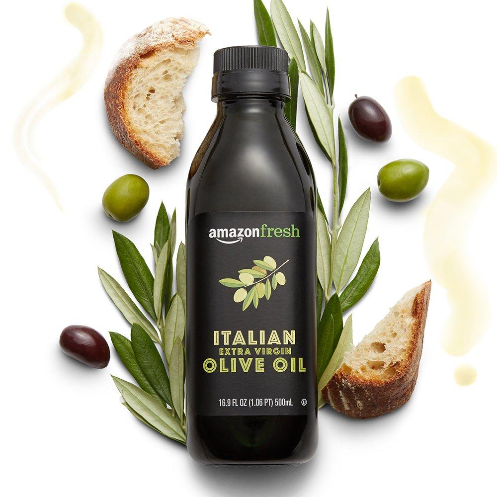 Amazon Fresh, Italian Extra Virgin Olive Oil, First Cold Pressed, 16.9 Fl Oz (EXP 08/05/27)