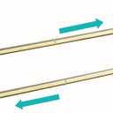 BATHSIR Adjustable Brushed Gold Double Bath Towel Bar,14.56-27.55 Inches Wall Mount Towel Rack for Bathroom, SUS304 Stainless Steel Towel Holder Hanger