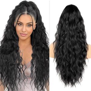 30 inch Ponytail Extension, Drawstring Ponytail for Women, Synthetic Long Wavy Pony Tails Hair Extensions Ponytail for Daily Use (Natural Black 175g)