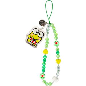 iFace Hello Kitty and Friends Beaded Wristlet Universal Phone Charm Strap - Cute Wrist Chain Lanyard Aesthetic Decor Strap for Cell Phone Camera Keys AirPods Keychains (Keroppi)