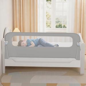 NUTIKAS Baby Bed Rail Guard for Toddlers - 78" Toddler Bed Rails for Twin, Full, Queen, King Bunk Size Bed Swing Down Bedrail Extral Tall Child Safety Side Railing Guards for Kids Gray