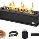 28" Propane Gas Fire Pit with 10FT Hose, 2 Covers & Glass Beads, FP063