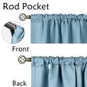 BGment Rod Pocket and Back Tab Blackout Curtains for Bedroom - Thermal Insulated Room Darkening Curtains for Living Room, 2 Window Curtain Panels (38 x 45 Inch, Greyish Blue)