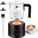 Electric Milk Frother, 6 in 1 Milk Steamer,17oz Automatic Warm and Cold Foam Maker for Coffee,Latte, Cappuccino, Macchiato, Hot Chocolate (Black)