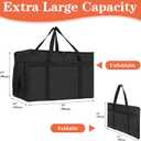 PEASUG XXXL Insulated Bags for Food Delivery with Removable Hard Bottom,Pizza Delivery Bags, Large Capacity Cooler Bag Keep Food Warm for Grocery Shopping and Catering, Foldable, Heavy-Duty (Black)