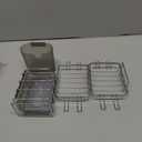 NESOMI Shower Caddy Adhesive Shower Organizer 7Pack, Rustproof Stainless Steel Bathroom Shelves, Large Capacity NoDrill Rack Storage Accessories with Soap Dish Toothbrush Holder Hooks