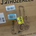 HOZEREEL Portable Trolley Cart Retractable Garden Hose Reel 1/2"x 100FT Ground Mount Garden Hose Reel,Slow Self Retract System, Upgraded Any Length Lock,10 Pattern Nozzle