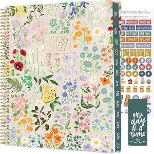 bloom daily planners 2026-2027 Planner (8.5 x 11") 13 Month Academic Year Organizer (July 2026 - July 2027) - Weekly & Monthly Agenda Book with Stickers & Tabs - Garden Party, Beige