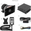 9200E Amplifier Police Siren & Black Siren Speaker,DC12V 100W Multi-Tones Wired Handheld Microphone Loudspeaker Emergency Warming PA System for Truck Vehicles