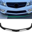 KHK Front Bumper Lip Spoiler for W204 C180 C200 C220 C250 C300 Sport Bumper 2012-2014,Glossy Black ABS Air Dam Front Splitter Body Kit Accessories
