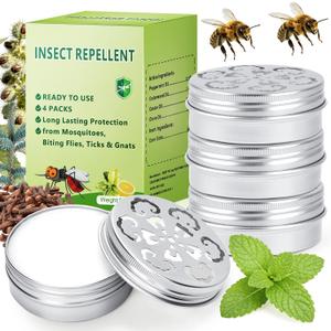 4 Pack Natural Wasp and Bee Repellent Outdoor, Peppermint Oil Carpenter Bee Repellent for Yellow Jackets, Hornets, Mud Wasps Deterrent for Indoor Outdoor Patio Garden Porch, Pet and Human Safe