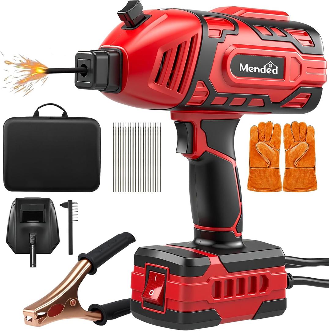 Sakertool Portable Welding Machine Electric: IGBT Handheld Welder with 5 Variable Current Adjustment - Hand Held Anti-Stick ARC Welder for Home Repairs - 110V Welding Machine Kit