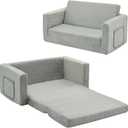 Ulax furniture Kids Fold Out Couch 2-in-1 Children Convertible Sofa to Lounger with Soft Plush Fabric