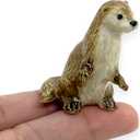 WitnyStore 1" Standing Eurasian River Otter Ceramic Figurine for Terrarium Decoration Collectible Statue for Adult Collectors Handcrafted Porcelain Ornament Sculpture Home Room Tabletop Decor