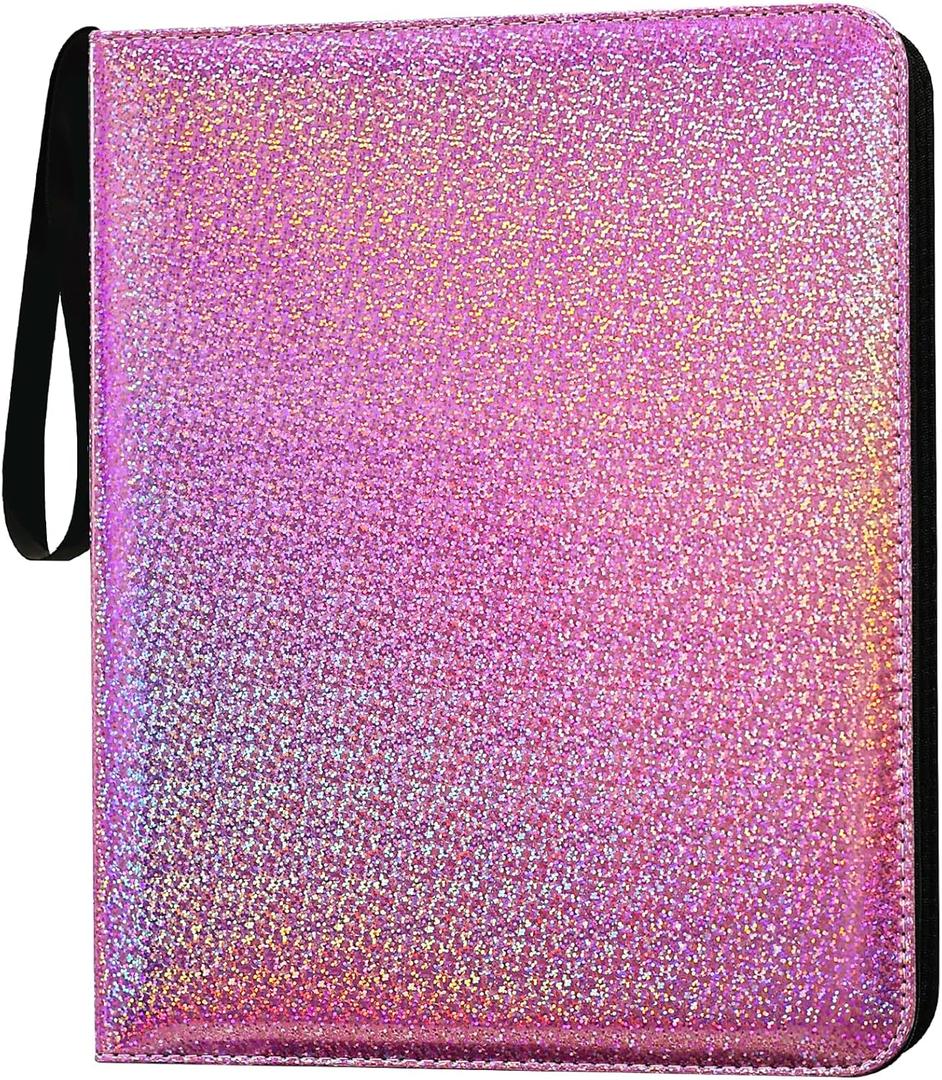 9 Pocket Card Binder - 1080 Double Sided Pocket PU Premium Zip Trading Card Binder Collectible Card Albums for MTG, TCG, Sports Cards, Game Cards - Purple