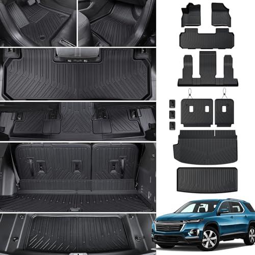 Amazon.com: JOULARISE Floor Mat Cargo Mats for 2018-2022 2023 Chevrolet Chevy Traverse 7 Seats Car Mat Accessories, All Weather TPE Backrest and Lower Trunk Cargo Liner (18-23 7 Seats Set) : Automotive