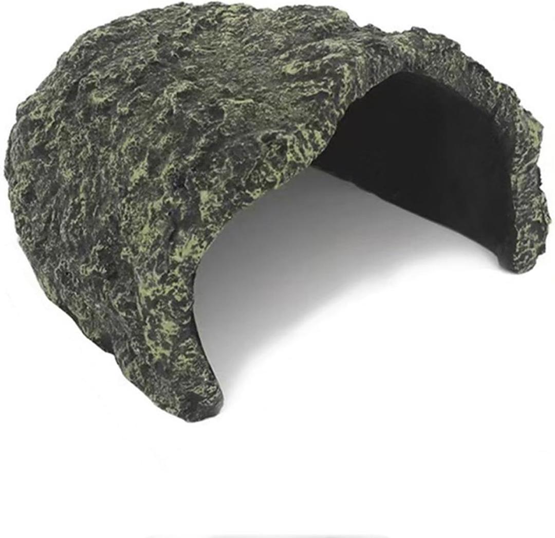 Large Rock Cave Hideout for Reptiles & Amphibians - Ideal for Bearded Dragons, Turtles, Snakes, Lizards, Geckos, Tortoises & Small Pets - Terrarium & Aquarium Decor, Safe Reptile Habitat
