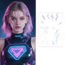 4 x Purple Temporary Tattoo Patterns – Realistic Waterproof Body Art for Cosplay, Halloween, and Party Makeup 4PCS