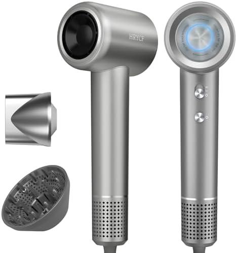 High Speed Hair Blow Dryer｜Professional Salon Grade Air Speed, Negative Ion Hair Care｜Quiet Design｜Suitable for Thick Hair/Styling with Nozzle & Diffuser, Long Motor Lifespan