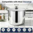E-far Large Stainless Steel Stock Pot with Lid, 24QT Induction Cooking Pot, 24 Quarts