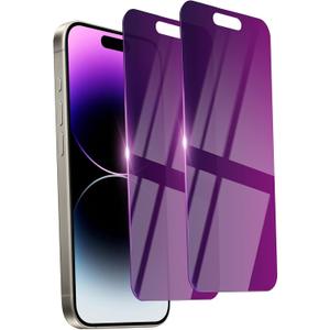 2 Pack Privacy Screen Protector for iPhone 14 Pro Max Tempered Glass 6.7inch Private Saver Anti-Spy Anti-Blue Light Eye Protection Anti-Scratch Full Coverage