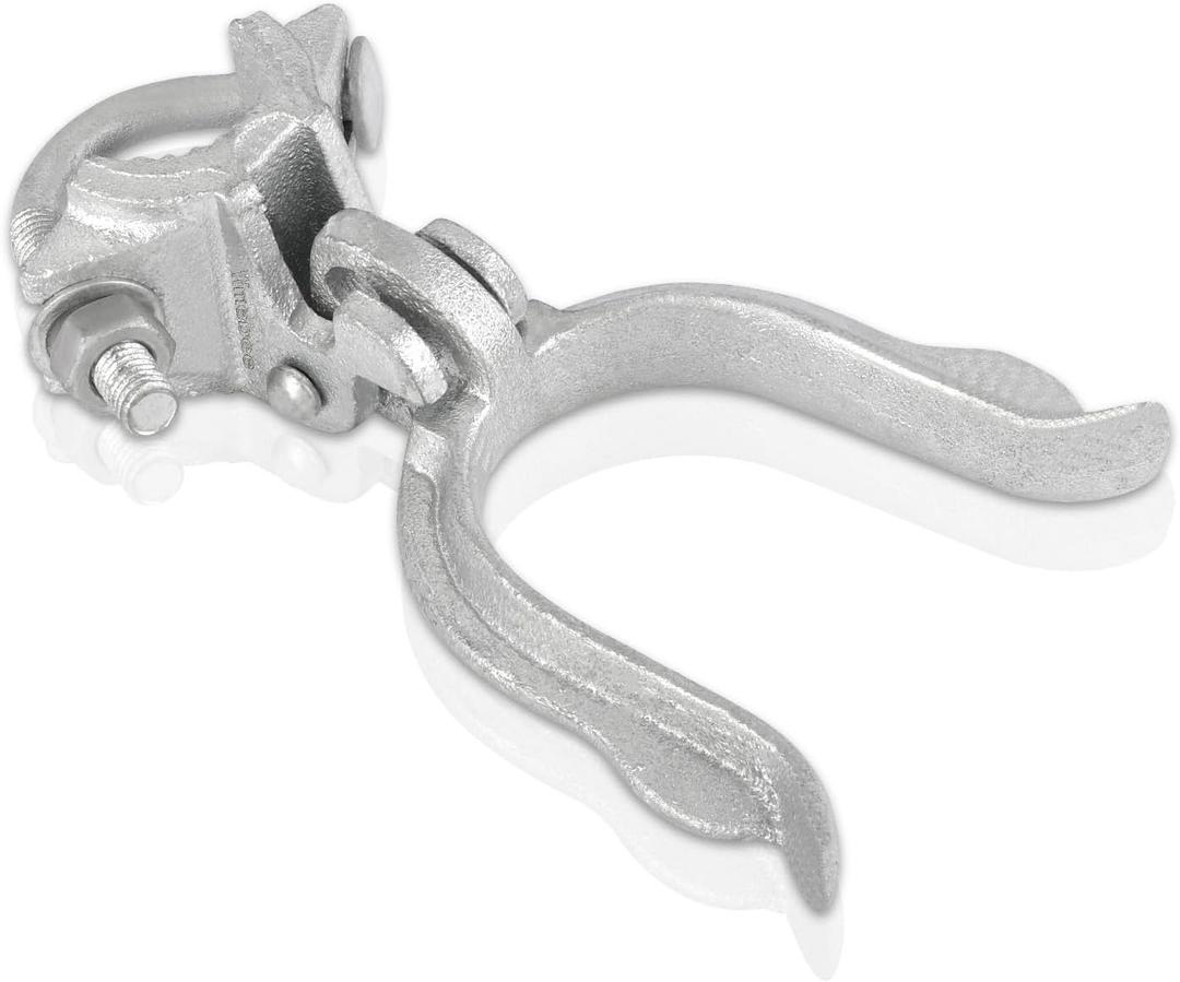 Chain Link Fence Gate Fork Latch - Commercial Heavy Duty - Malleable - Galvanized Gate Latch with Hole for Padlock (1-7/8" x 2-7/8")