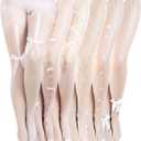 Ramede 6 Pairs Women Fishnet Thigh High Stockings Waist Tights Bow Patterned Fishnet Leggings Pantyhose for Halloween (X-Large-XX-Large, White)