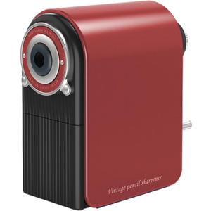 Deli 7-Setting Professional Art Pencil Sharpener, Hand Crank Adjustable with Safety Blade Sharpen Graphite, Charcoal & Colored Pencils Durable for Classroom, Office, Students, Artists RED