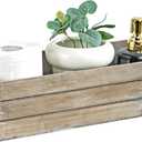 TIMRIS Rustic Wooden Toilet Paper Holder, Farmhouse Bathroom Decor, Toilet Tank Basket, Decorative Storage Container (Rustic Gray)