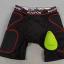 KOOPOW Youth Boys Padded Sliding Shorts Slider Pads with Soft Protective Athletic Cup for Baseball, Football, Lacrosse (X-Small, Black And Red )