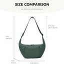 VONAL Nylon Crescent Crossbody Bag, Sloughy Shoulder Hobo Bag for Women, Lightweight Moon Bag Dumpling Sling Bag Purse (Army Green)