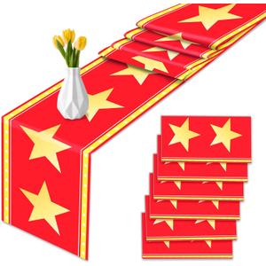 LJ 6 Pcs Plastic Hollywood Table Runners 14" x 108" Hollywood Party Decoration Hollywood Theme Birthday Party Supplies Disposable Table Runner for Hollywood Table Decor