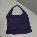 SUUKSESS Women Halter Tank Tops Double Lined Backless Y2K Trendy Going Out Tops (X-Large, Navy Blue)