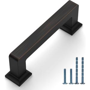 10 Pack 3"(76mm) Oil Rubbed Bronze Cabinet Pulls Kitchen Cabinet Handles Drawer Pulls Cupboard Hardware for Cabinets CK0078