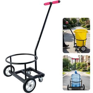 Upgraded Portable 5 Gallon Bucket Cart, Multi-Functional Hand Dolly (Black)