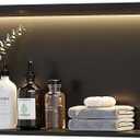Neodrain LED Light Shower Niche, Matte Black Wall Niche, 36"X12", Stainless Steel Bathroom Cabinet with 3000K Light, Waterproof Recessed Shampoo Storage in wall, No Tile Needed