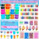 116pcs Large Package Slime Party Favors Kit, Boys and Girls 4-12 Relieve Stress Gift with Butter Clear Slime Clear Mix ins, Mermaid Charm Etc. Perfect Birthday DIY Toy for Kids 6-10