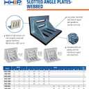 HHIP 3402-0305 7" x 5-1/2" x 4-1/2" Slotted Angle Plate, Webbed