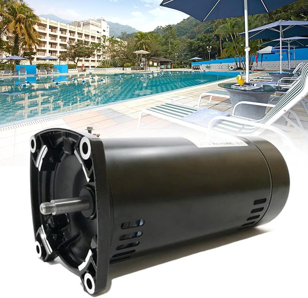 LAWETA Upgraded USQ1102 Swimming Pool Pump Motor, 1 HP, 3450 RPM, 1.25 Service Factor, 48Y Frame, ODP Enclosure